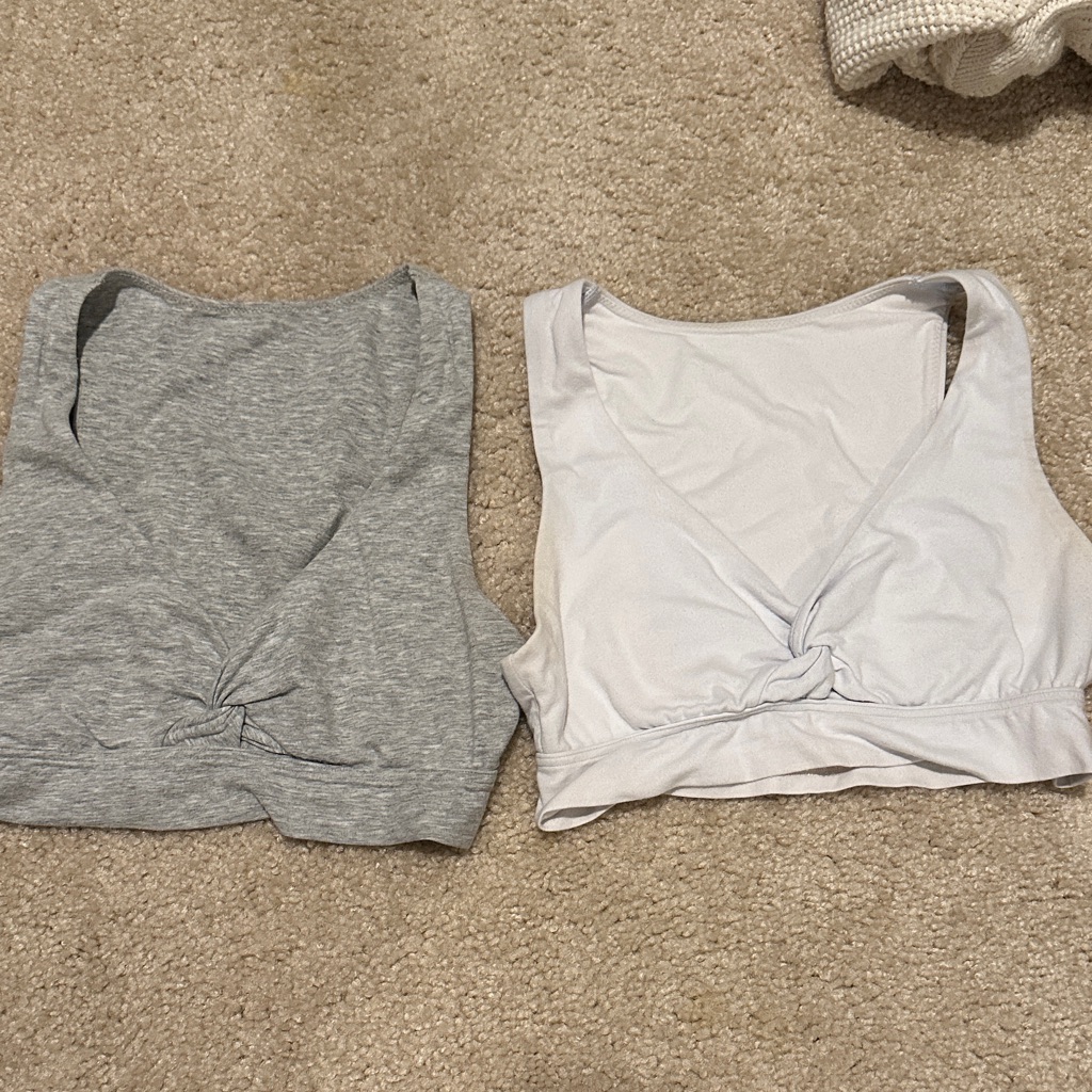 Aerie Twist-Front Tank Top Set In Gray And White